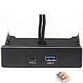 Exegate EX280447RUS Планка USB на переднюю панель Exegate U3H-617, 3,5", 1*USB3.0+1*TypeC, черная, подсоед-е к ма