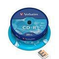 Verbatim  Диски CD-R  25 шт. 52-x 700Mb, Cake Box (43432)