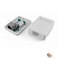 Hyperline SB1-1-8P8C-C5e-SH-WH Розетка компьютерная RJ-45(8P8C), категория 5e, экранированная, одинарная, внешняя, Dual IDC
