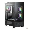 XASTRA Корпус Q500 6ARGB-C10-UC Black ATX/Aquarium/Screewless/ 6x120mm ARGB PWM FM fans/Argb+PWM HUB 10port/ Type-C
