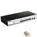 D-Link DGS-1210-10/F1A Настраиваемый L2 коммутатор с 8 портами 10/100/1000Base-T и 2 портами 1000Base-X SFP