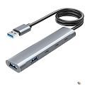 ORIENT CU-422A, разветвитель USB 3.2 Gen1 (5 Гбит/c), порты: 2xUSB-A + 1xUSB-C, 1 порт USB 2.0 USB-C, порт для доп.пита
