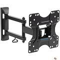 Kromax OPTIMA-214 black {20"-43", max 30 кг, настенный, 4 ст. свободы, наклон +2° -15°, поворот ±90°, от стены 70-410 мм, max VESA 200x200 мм}