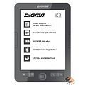 Digma K2G 6" E-ink HD Pearl 758x1024 600MHz/4Gb/microSDHC/frontlight темно-серый [1406109]