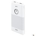 Perfeo Powerbank 10000 mah + Micro usb /In Micro usb /Out USB 1 А, 2.1A/ White (PF_B4297)