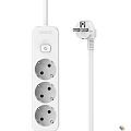 Perfeo сетевой удлинитель "REAL STRIP" 0,5м, 3 розетки, 16А, 3500 Вт, белый.