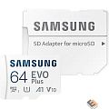 Micro SecureDigital 64Gb Samsung EVO Plus Class 10 MB-MC64KA/RU/AM/APC+ adapter