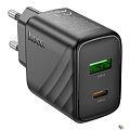 HOCO Зарядное устройство Hoco 30Вт GaN, 3А, QC3.0/PD, 1xUSB, 1xType-C, CS23A, черный, коробка