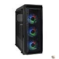 Exegate EX289023RUS Корпус Miditower ExeGate i3 NEO (ATX, без БП, 2*USB+1*USB3.0, HD аудио, черный, 3 вент. 12см с RGB подсветкой, контроллер + ПДУ,