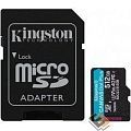 Micro SecureDigital 512Gb Kingston UHS-I U3 V30 Canvas Go Plus (SD адаптер) 170MB/s [SDCG3/512GB]