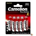 Camelion Plus Alkaline BL8 LR6 (LR6-BP5+3, батарейка,1.5В) (8 шт. в уп-ке)