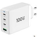 Cablexpert зарядное устройство 100Вт GaN, 5A, QC5.0/PD, 3xType-C, 1xUSB, белый, коробка (MP3A-PC-66)