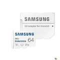 Micro SecureDigital 64GB Samsung Class 10 Pro Endurance UHS-I (R/W 100/30 MB/s) + SD адаптер (для видеорегистратора)