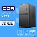 CBR Корпус mATX Minitower V201, без БП, 2*USB 2.0, HD Audio+Mic, Black [PCC-MATX-V201-WPSU]