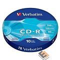 Verbatim  Диски CD-R  10шт. 52x 700Mb, Shrink (43725)