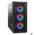 Exegate EX296071RUS Корпус Miditower ExeGate EVO-5001A-EVO800 (ATX, БП EVO800RGB с вент. 12 см, 2*USB+1*USB3.0+HD Audio, черный, 3 вент.12см с RGB подсветкой, боковая панель - закаленное стекло)