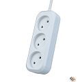 Perfeo Сетевой удлинитель без заземления "RU POWER",PF_B4064 (7,0м, 3 розетки, белый (Р16-012))