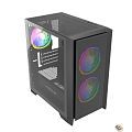 Powercase Alisio Micro Z3B ARGB, Tempered Glass, 3x 120mm ARGB fan, чёрный, mATX  (CAMZB-A3)