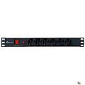 5bites Блок розеток PDU-10 6S / 10A / PVC / SWITCH / 1U / 19"