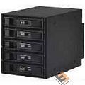 Procase L3-305-SATA3-BK {Hot-swap корзина 5 SATA3/SAS 6Gb, черный, с замком, hotswap aluminium mobie rack module (3