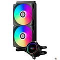 Система охлаждения/ PCCooler DA240 ARGB BK (270W, 240mm, Black, ARGB/ Fans: 2x120mm, 73.6CFM, -dBA, 1800RPM/ Pump height 55mm, -dBA, 3000RPM, Rad thic
