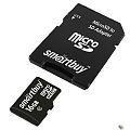 Micro SecureDigital 16Gb Smartbuy SB16GBSDCL10-01LE {Micro SDHC Class 10, SD adapter}