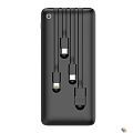 Perfeo Powerbank ABSOLUTE 10000mah In Micro usb,USB /Out USB,Micro usb,Type-C,Lightning, 2.1А/ Black (PF_B4878)