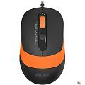 Мышь проводная A4Tech Fstyler FM10S black/orange (USB, оптическая, silent, 1600dpi, 3but) (FM10S USB ORANGE)