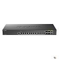 D-Link DXS-1210-16TC/B2A PROJ Управляемый L2+ коммутатор с 12 портами 10GBase-T, 2 портами 10GBase-X SFP+ и 2 ко