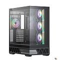 XASTRA Корпус Q700 4ARGB-C10-UC Black ATX/Aquarium/Screewless/4x120mm ARGB PWM mirror fans/Argb+PWM HUB 10port