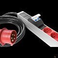 REM Верт блок розеток Rem-3x32, 3 фазы 32A, 6 авт, инд, 24 S, 1820 мм, IEC 309, шнур 3 м R-3x32-24S-A-I-1820-3-3P(N)
