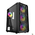 Powercase Mistral Edge, Tempered Glass, 4x 120mm 5-color fan, чёрный, ATX  (CMIEB-L4)