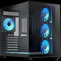 XASTRA QW500 7ARGB-C10-UC Black ATX/Aquarium/Screewless/7x120mm ARGB PWM FM fans/Argb+PWM HUB 10port/Type-C/ 