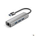 ORIENT JK-340N, разветвитель-сетевая карта USB 3.2 Gen1 (5 Гбит/c), порты: 3xUSB-A + RJ45 Gigabit Ethernet, RTL8153, 1