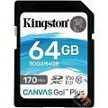 SecureDigital 64Gb Kingston Canvas Go Plus SDXC UHS-I U3 V30 SDG3/64GB