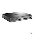 D-Link DSS-200G-10MPP/A1A Настраиваемый L2 коммутатор с 8 портами 10/100/1000Base-T и 2 портами 1000Base-X SFP (8 порто