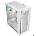 Powercase Alisio Micro X4W V2, Tempered Glass, 4х 120mm ARGB fans, ARGB HUB, белый, mATX  (CAMCXW-A4)