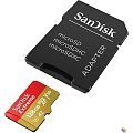 Micro SecureDigital 128GB Sandisk Extreme 128 ГБ, 190 МБ/с, Class 10, SDSQXAA-128G-GN6MA,  1 шт., переходник SD"