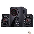 Ginzzu GM-406 2.1 с Bluetooth, выходная мощность 20Вт + 2х10Вт, аудиоплеер USB-flash, SD-card, FM-радио, пульт ДУ - 21 кнопка, стерео вход (2R