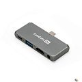 Exegate EX297633RUS Док-станция 5-в-1 ExeGate DUB-31C/PD/HA (кабель-адаптер USB Type-C --> 1xUSB3.0 + Type-C DATA (480MB/s) + PD 100W + HDMI 4K@30Hz +