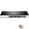 D-Link DGS-3000-28SC/A1A Управляемый L2 стекируемый коммутатор с 20 портами 100/1000Base-X SFP, 4 комбо-портами 100/