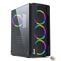 Powercase CMIXB-L4 Корпус Mistral X4 Mesh LED, Tempered Glass, 4x 120mm fan, чёрный, ATX  (CMIXB-L4)