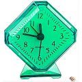 Perfeo Quartz часы-будильник "PF-TC-002", ромб. 7,5*8,5 см, зелёные