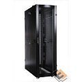 ЦМО Шкаф серверный ПРОФ напольный 42U (600x1000) дверь перфор., задние двойные перфор., черный, в сборе (ШТК-СП-42.6.10-48АА-9005) (1 коробка)
