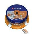 Verbatim  Диск DVD-R  4,7Gb 16x Cake Box Printable (25шт) (43538)