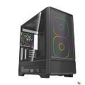 Powercase Корпус AX5, Black, TG, Type-C, 2x 140mm +3x 120mm ARGB PWM Fans, ARGB+PWM HUB, Nylon filters, чёрный