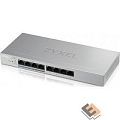 ZYXEL GS1200-8HPV2-EU0101F Коммутатор 8xGE (4xPoE+), настольный, бесшумный (без вентилятора), с поддержкой VLAN, IGMP, QoS и Link Aggregatio