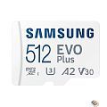 Micro SecureDigital 512Gb Samsung MB-MC512KA/RU/KR/APC/EU EVO PLUS + adapter