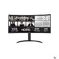 LCD LG 34" 34WR55QK-B {VA Curved 1500R 3440x1440 100Hz 5ms 300cd 3000:1 2xHDMI2.0 DisplayPort1.4 USB-C(65W PD) VESA}