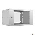 Cabeus WSC-05D-6U55/45 Шкаф телекоммуникационный настенный 19" 6U, серия LIGHT разборный, дверь стекло, цвет серый